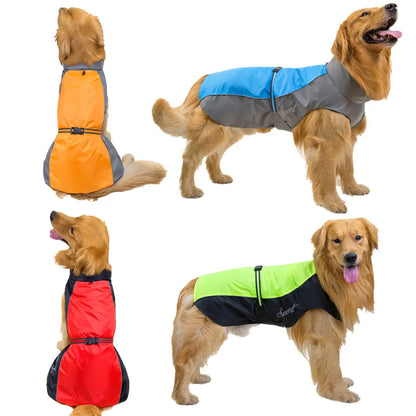 Breathable Waterproof Raincoat for Large Dogs & Cats