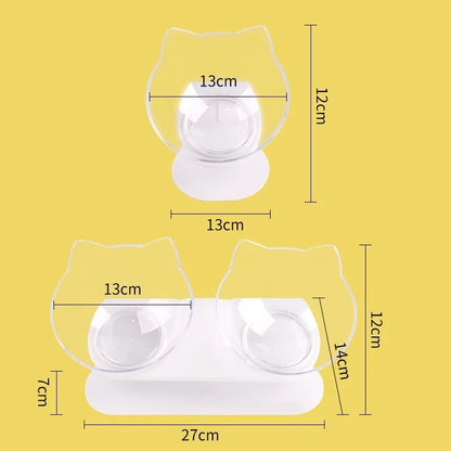 Non-Slip Double Cat Bowl with Inclined Stand