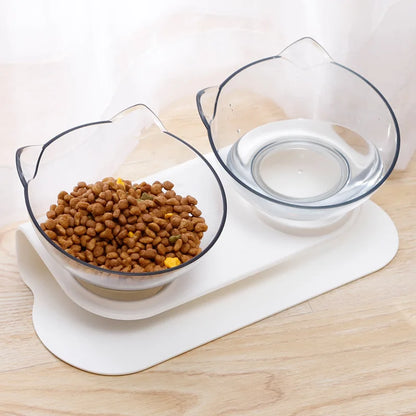 Non-Slip Double Cat Bowl with Inclined Stand