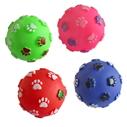 Squeaky Dog Ball Toy | Rubber Chew for Small Dogs