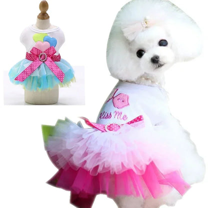 Pet Summer Dress: Lace Skirt for Dogs and Cats