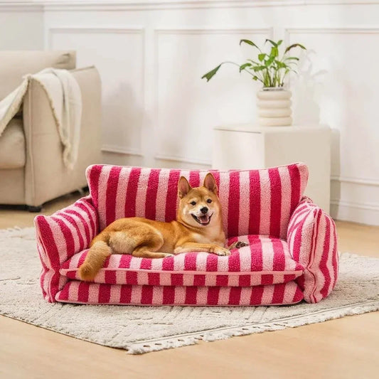 Warm Plush Cat Bed for Small Dogs & Cats