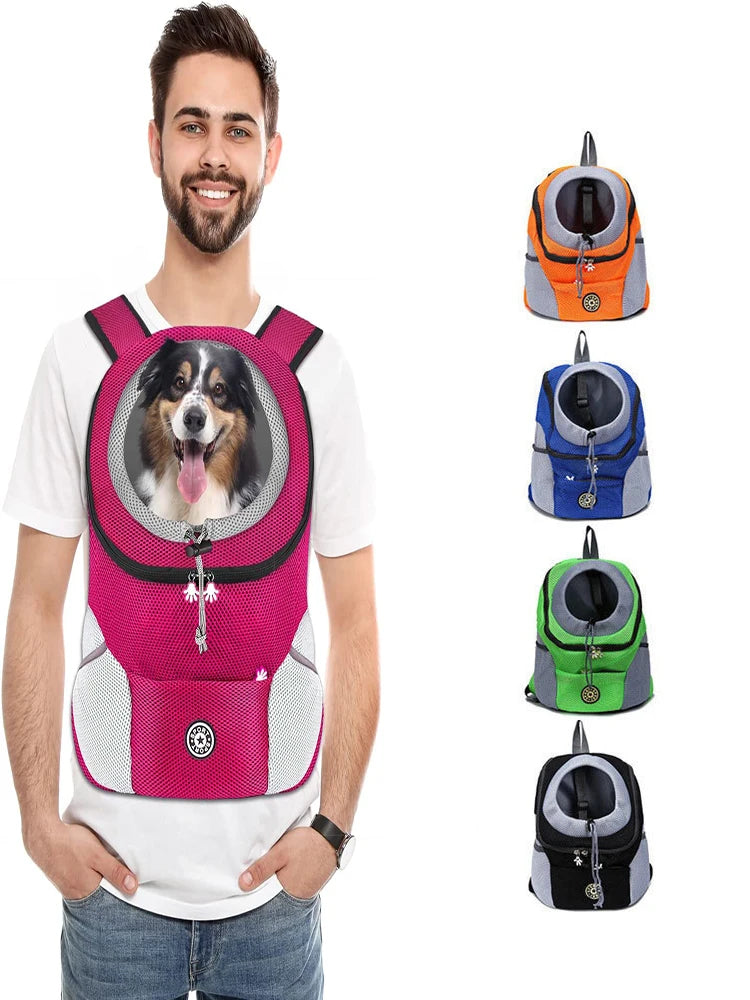 Portable Dog Backpack Carrier - Breathable Travel Bag for Pets