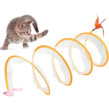 Outdoor Cat Tunnel with Balls & Crinkle Toy - Foldable