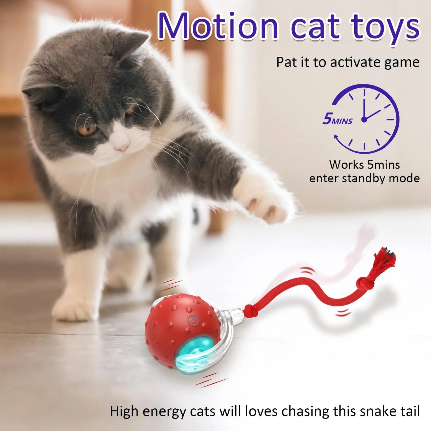 Interactive Motion Sensor Cat Toy with Chirping Bird Sound