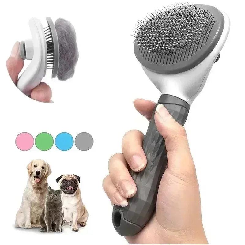 Pet Hair Remover Brush - Stainless Steel for Dogs & Cats