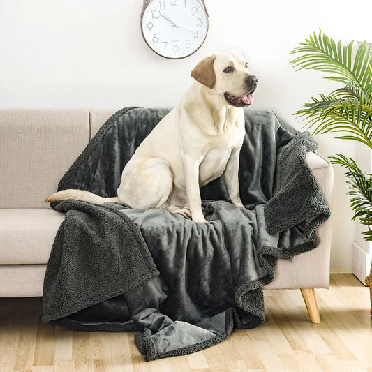 Waterproof Reversible Pet Blanket - Sherpa Fleece Dog Couch Protector