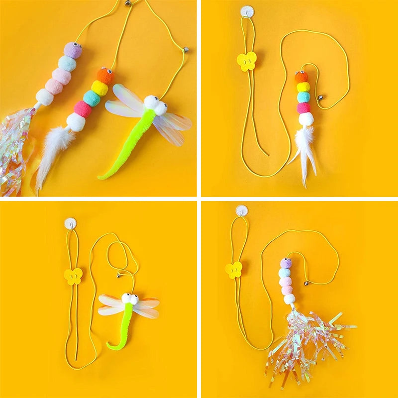 Cat Teasing Toy - Swinging Rope & Sticky Disc Kit