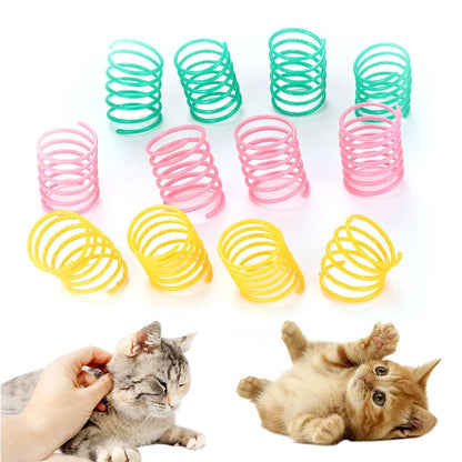 Interactive Kitten Coil Springs Toy - Colorful Pet Play Toy