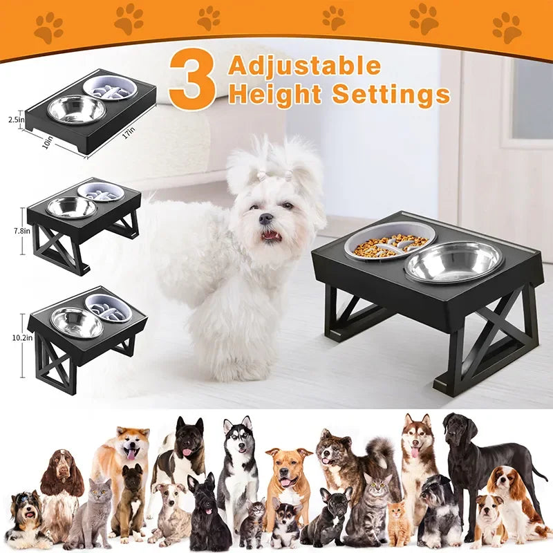 Adjustable Dog Bowl Stand for Medium & Large Dogs