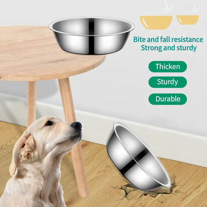 Large Capacity Dog Bowl Stainless Steel Pet Feeding Bowl