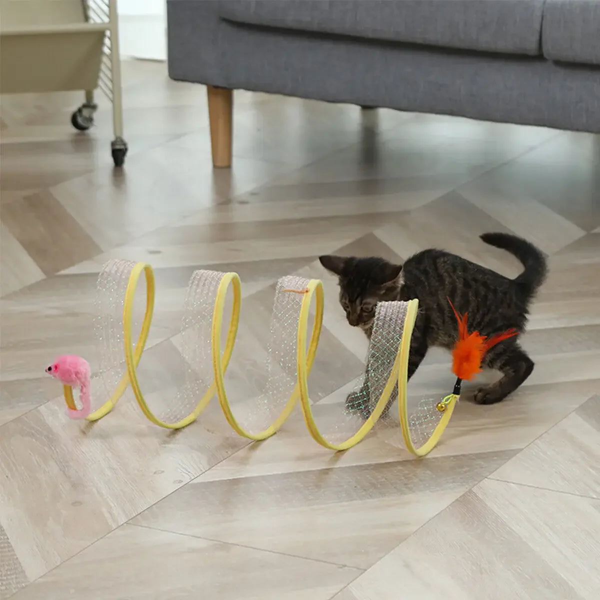 Outdoor Cat Tunnel with Balls & Crinkle Toy - Foldable