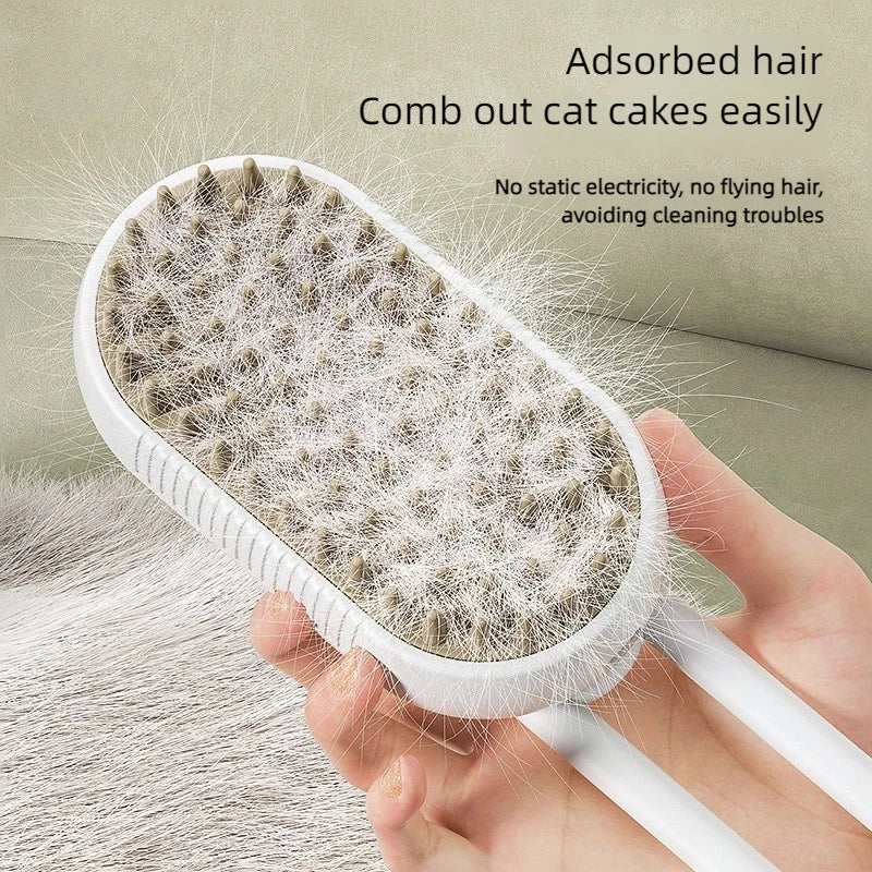 3-in-1 Pet Grooming Steam Brush | Hair & Massage Comb