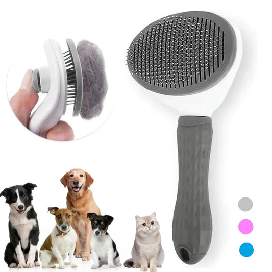 Double Sided Pet Grooming Brush with Wipes | Cat Dog Hair Removal Comb