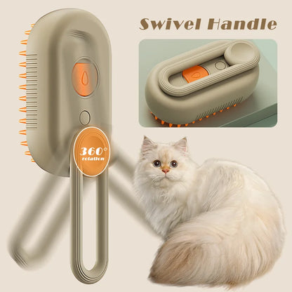 3-in-1 Pet Grooming Steam Brush | Hair & Massage Comb