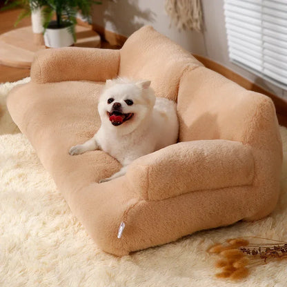 Cozy Pet Sofa Bed: Plush, Washable, Warm Cat Nest