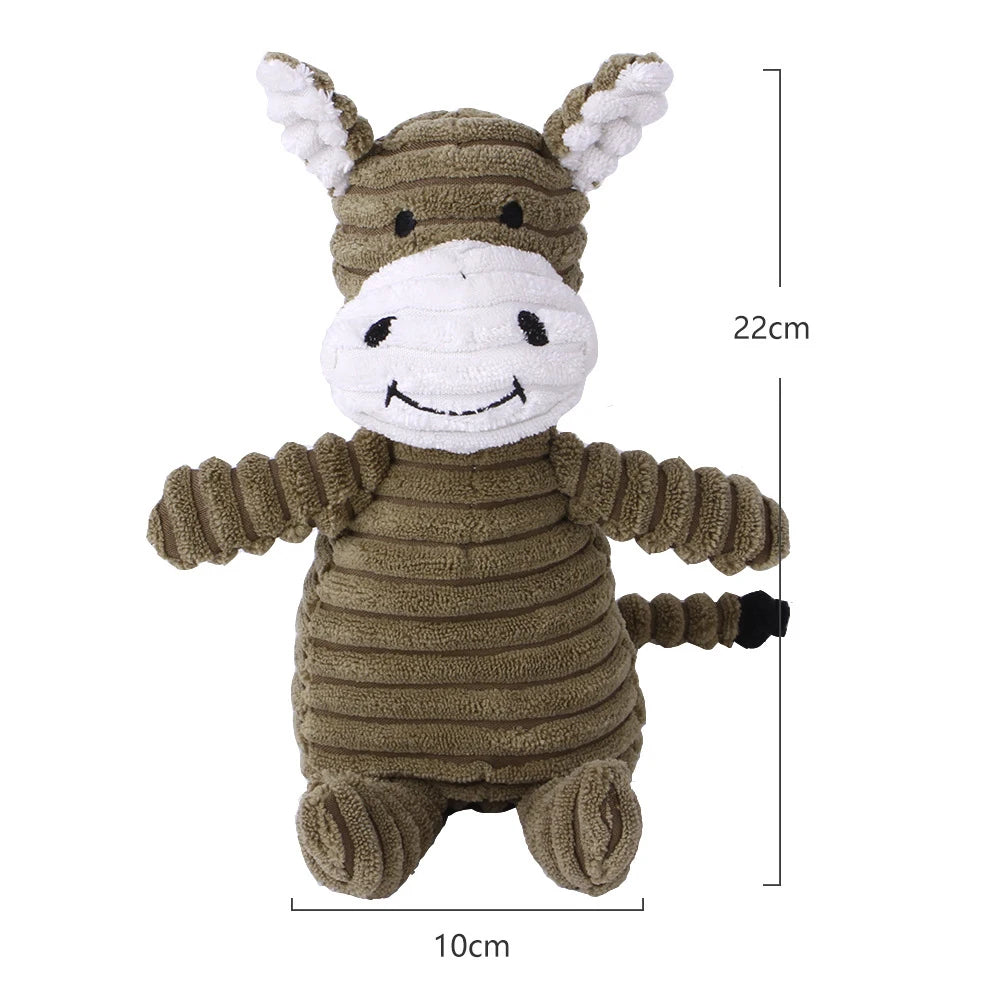 Plush Squeaky Dog Toy – Bite-Resistant Corduroy