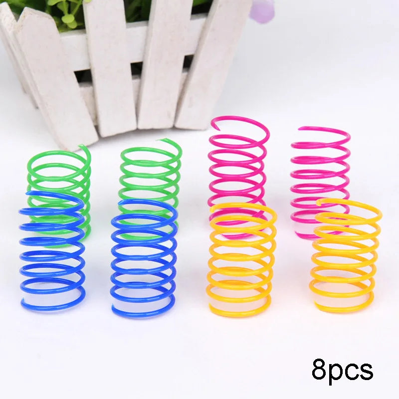 Interactive Kitten Coil Springs Toy - Colorful Pet Play Toy