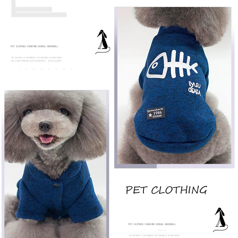 Winter Fishbone Pet Sweatshirt - Cozy Dog & Cat Jacket