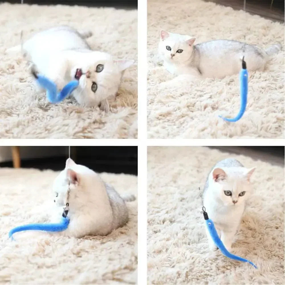 Interactive Cat Feather Toy with Bell & Refill