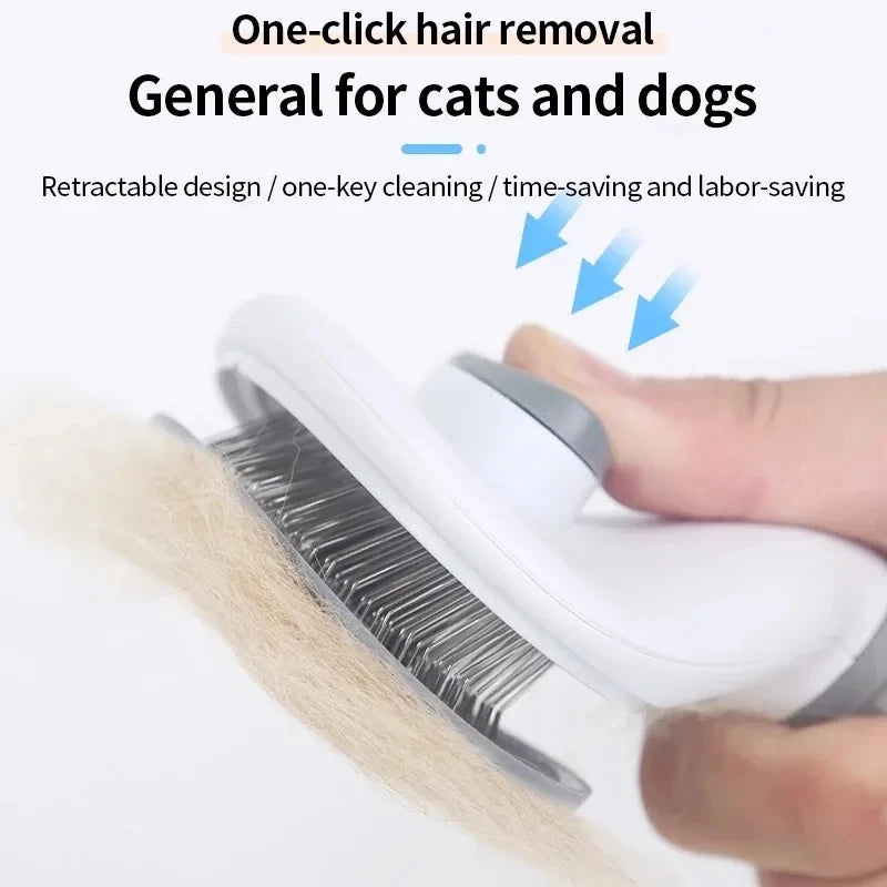 Double Sided Pet Grooming Brush with Wipes | Cat Dog Hair Removal Comb