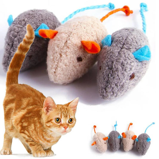 Plush Cat Toy - Cute Mini Mice Design for Kittens & Cats