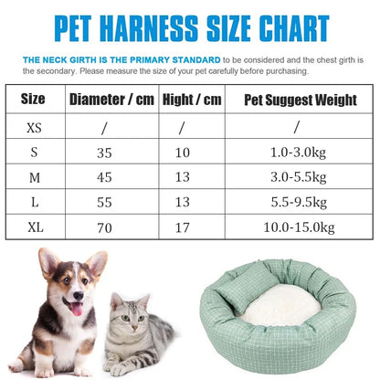 Round Pet Bed with Pillow – All Seasons Comfort