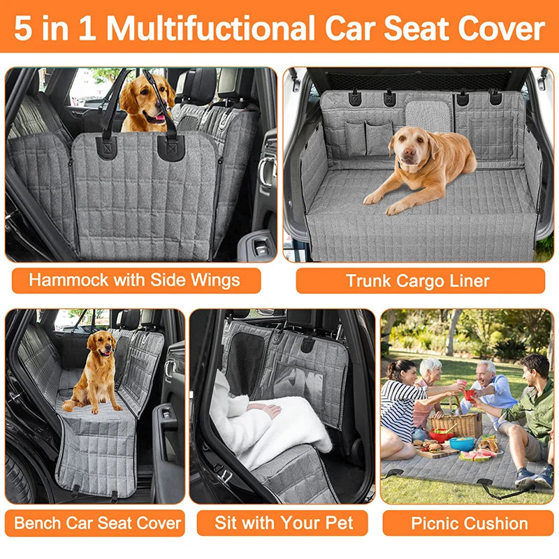 Waterproof Dog Car Seat Cover: Hammock Pet Travel Carrier Protector Mat