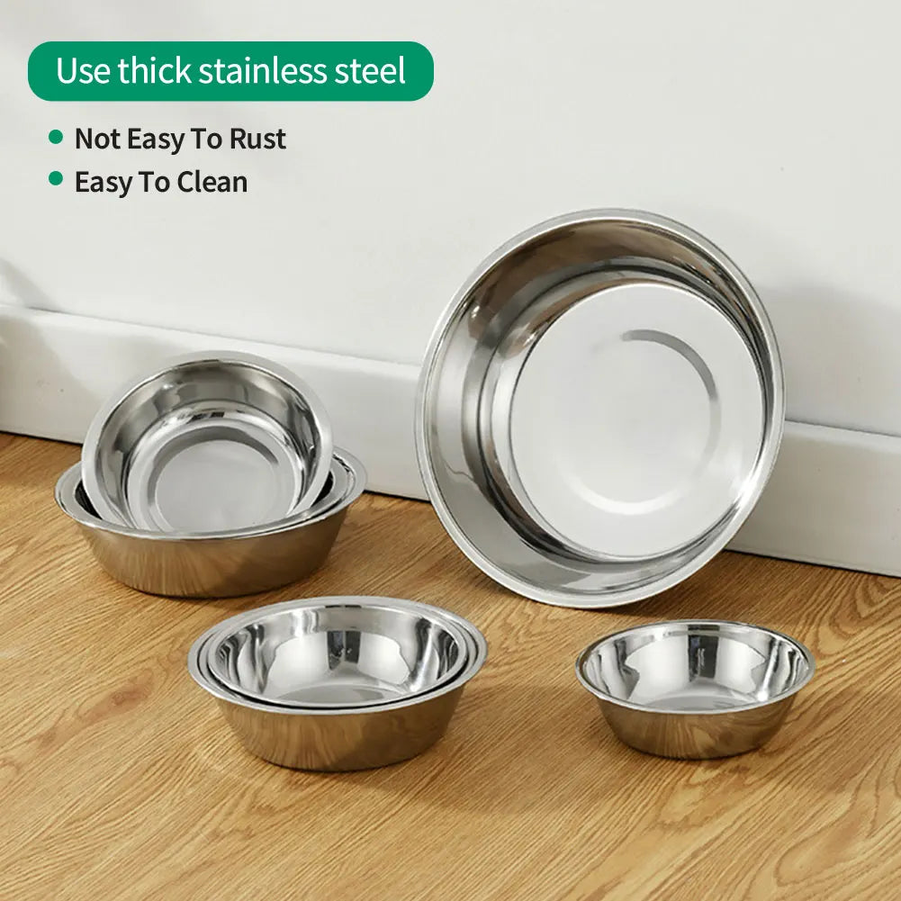 Large Capacity Dog Bowl Stainless Steel Pet Feeding Bowl