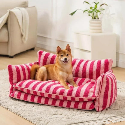 Warm Plush Cat Bed for Small Dogs & Cats