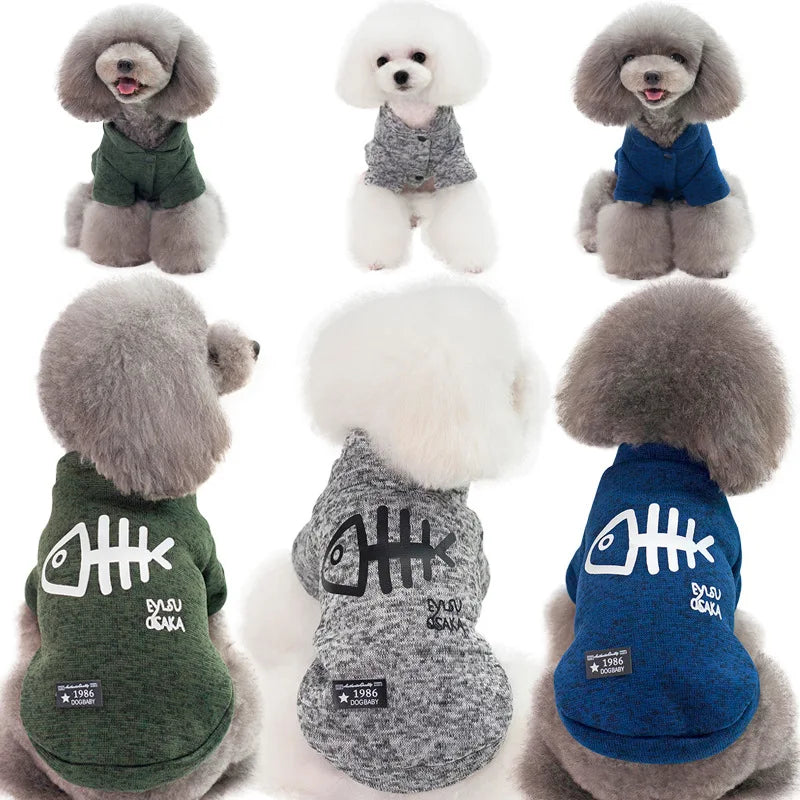 Winter Fishbone Pet Sweatshirt - Cozy Dog & Cat Jacket