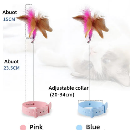 Feather Teaser Stick with Bell - Fun Cat Toy for Kittens