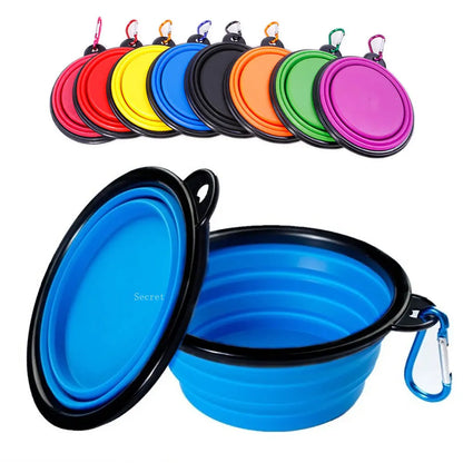 Portable Collapsible Pet Bowl with Carabiner | Travel