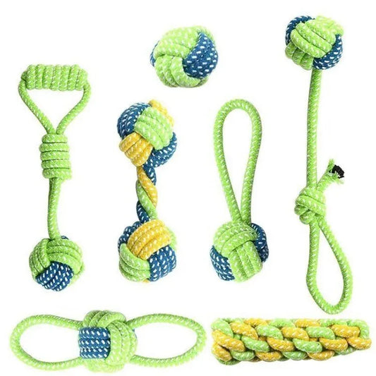 Cotton Rope Dog Toy for All Dogs - Chew & Brush Ball