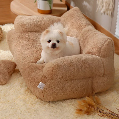 Cozy Pet Sofa Bed: Plush, Washable, Warm Cat Nest