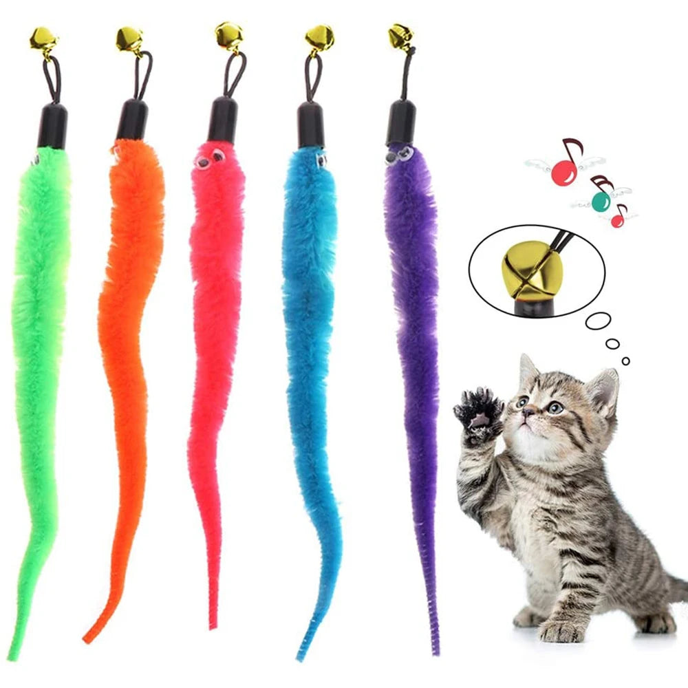 Cat Stick Toy Replacement Head - Plush Worm Accessories