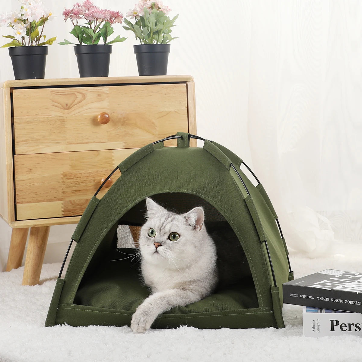 Cozy Catnip Plush Toy: Winter Cat Tent Bed & Sofa