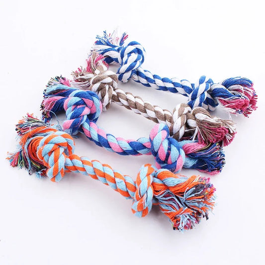 Pet Puppy Chew Toy - Durable Hemp Rope Knot for Teeth Cleaning