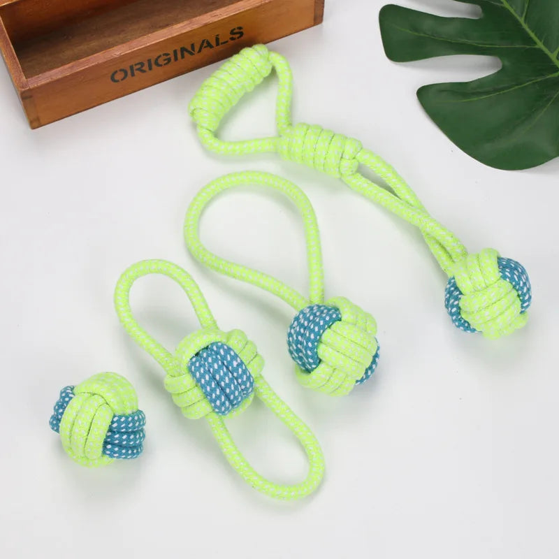 Cotton Rope Dog Toy for All Dogs - Chew & Brush Ball