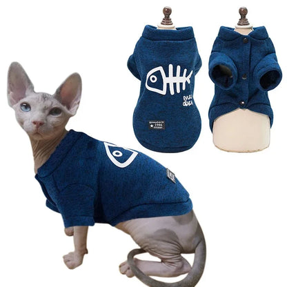 Winter Fishbone Pet Sweatshirt - Cozy Dog & Cat Jacket