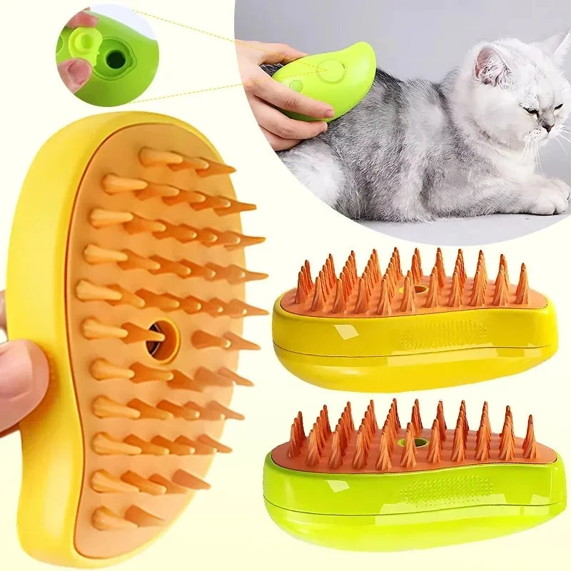 Electric Cat & Dog Steam Brush | 3-in-1 Grooming Tool