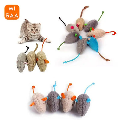 Plush Cat Toy - Cute Mini Mice Design for Kittens & Cats