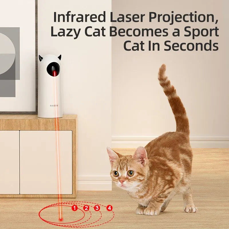 Smart Interactive Laser Cat Toy | Automatic LED Teaser for Indoor Pets