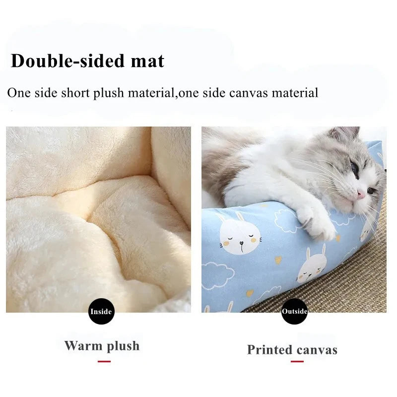 Super Soft Plush Pet Bed for Cats & Dogs - All Seasons