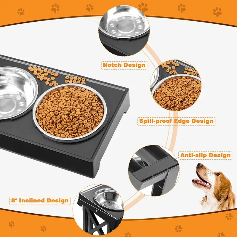 Adjustable Dog Bowl Stand for Medium & Large Dogs