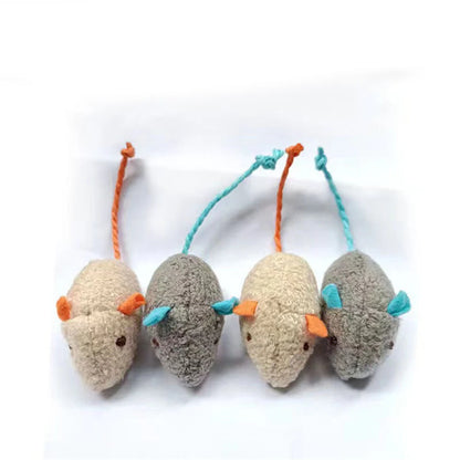 Plush Cat Toy - Cute Mini Mice Design for Kittens & Cats